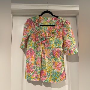 Lilly Pulitzer Cerelia Floral Shirt Size‎ S